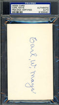 Carl Mays PSA DNA Signed 3x5 Index Card Autograph