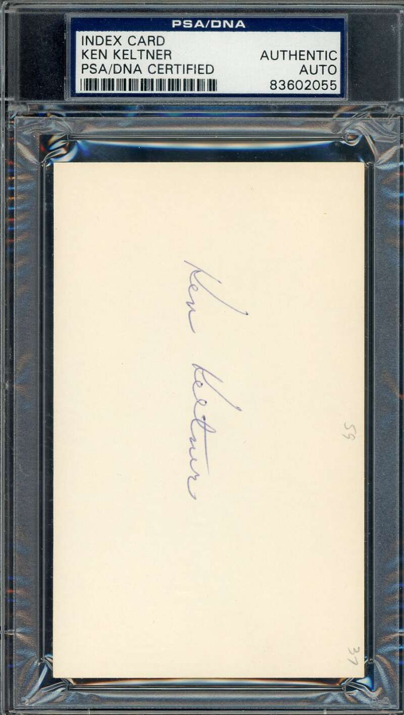 Ken Keltner PSA DNA Signed 3x5 Index Card Autograph