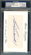George Selkirk PSA DNA Signed 2010 In Memory Of 3x5 Index Card Historic Autograph