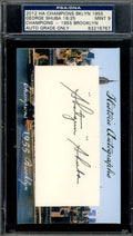 George Shuba PSA DNA Signed 2012 HA Champs 3x5 Index Card Historic Autograph
