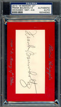 Frank Baumholtz PSA DNA Signed 2010 In Memory Of 3x5 Index Card Historic Autograph
