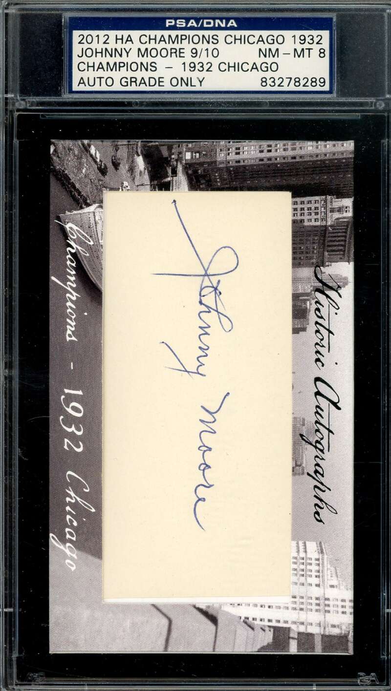 Johnny Moore PSA DNA Signed 2012 HA Champs 3x5 Index Card Historic Autograph