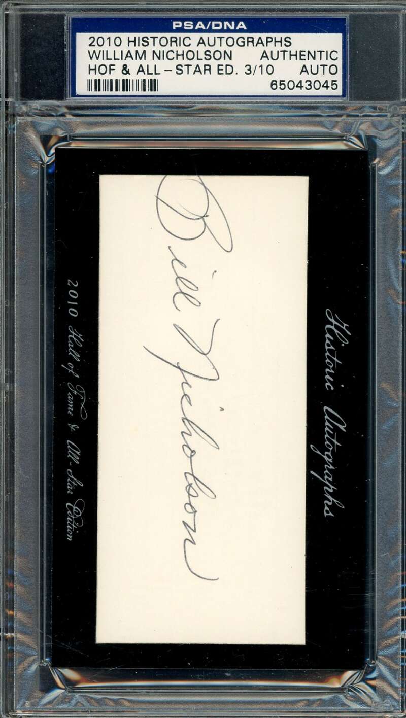 William Nicholson PSA DNA Signed 2010 Historic 3x5 Index Card Historic Autograph