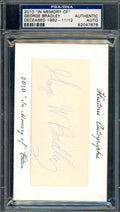 George Bradley PSA DNA Signed 2010 In Memory Of 3x5 Index Card Historic Autograph