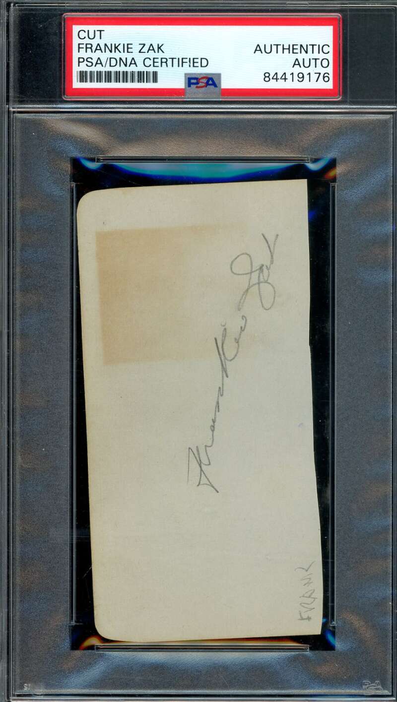 Frankie Zak PSA DNA Signed 3x5 Index Card Cut Autograph