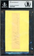 William Benswanger Beckett BAS Signed 3x5 Index Card Cut Pirates Autograph