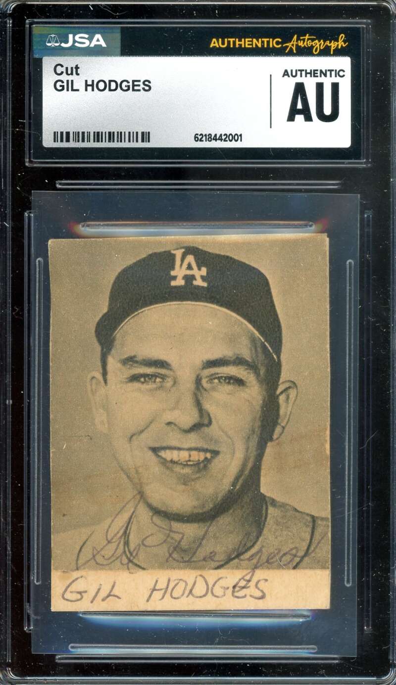 Gil Hodges JSA Coa Signed 2x3 Photo Autograph