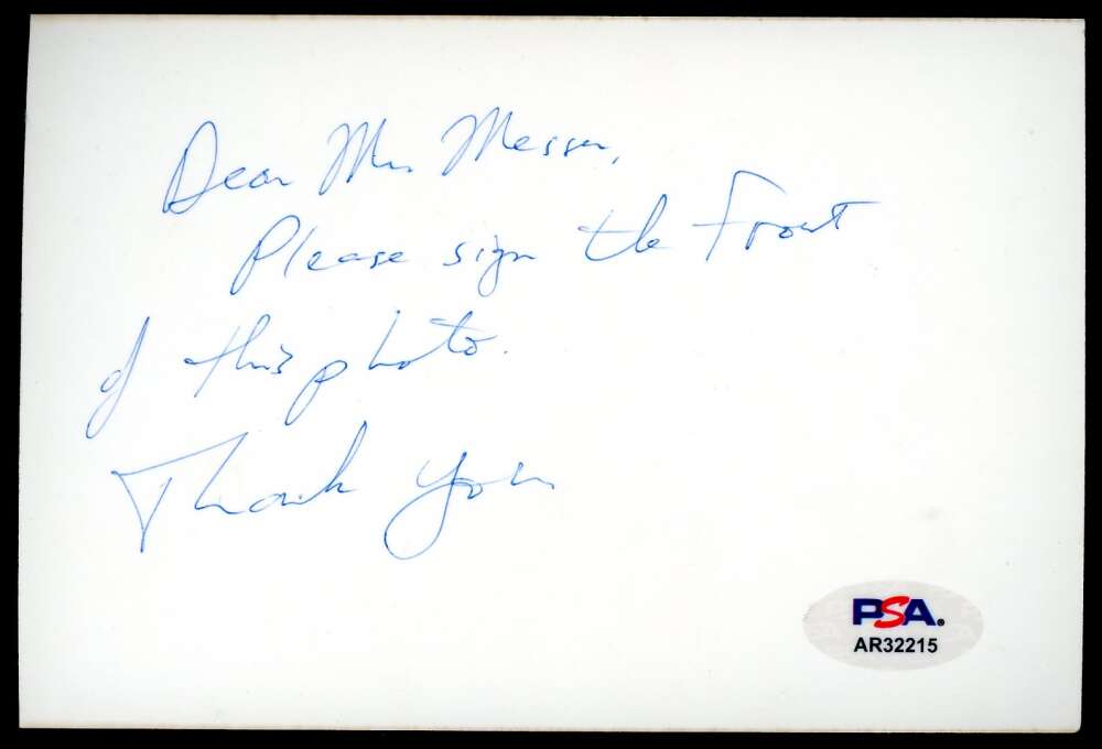 Bob Sheppard Frank Messer PSA DNA Signed 4x6 OriginalPhoto Autograph