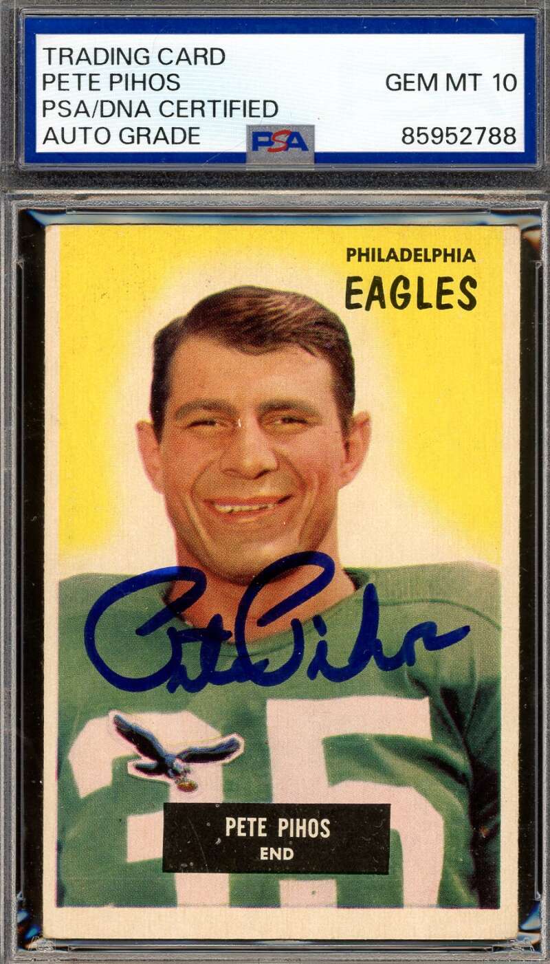 Pete Pihos Gem Mint 10 PSA DNA Signed 1955 Bowman Autograph