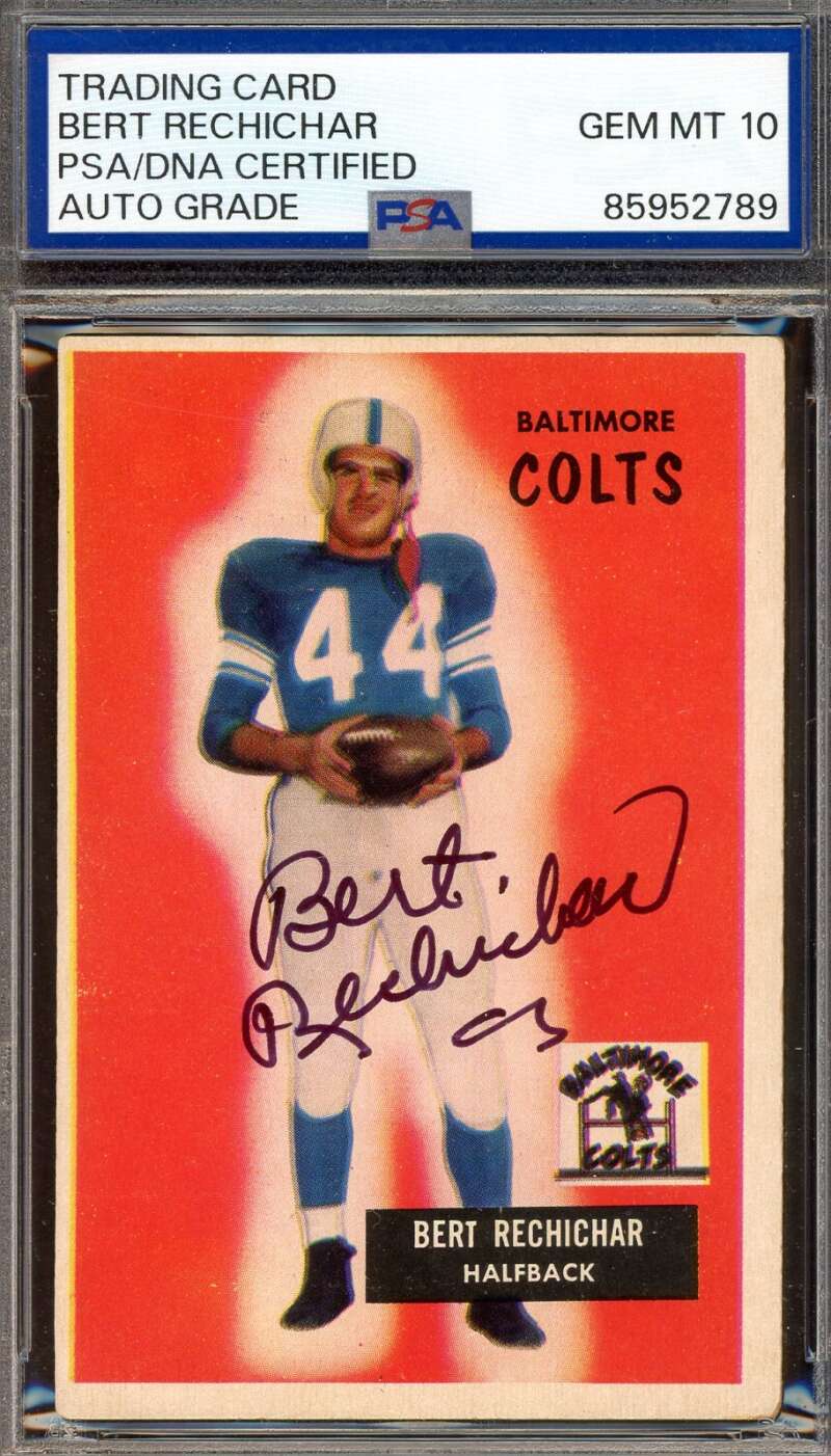 Bert Rechichar Gem Mint 10 PSA DNA Signed 1955 Bowman Autograph