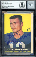 Don Maynard Gem Mint 10 Beckett BAS Signed 1961 Topps Rookie Autograph