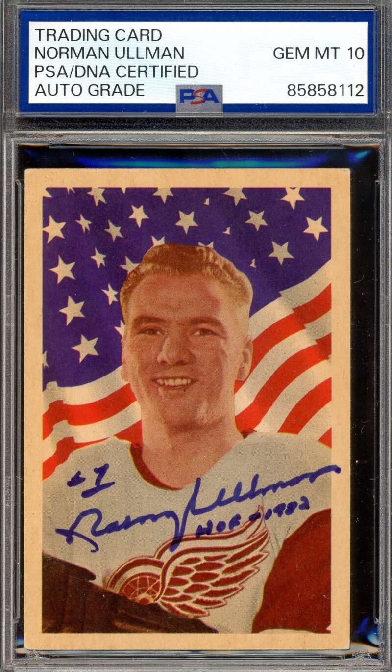 Norman Ullman Gem Mint 10 PSA DNA Signed 1963 Parkhurst Autograph
