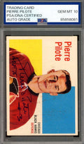 Pierre Pilote Gem Mint 10 PSA DNA Signed 1960 Topps Autographed