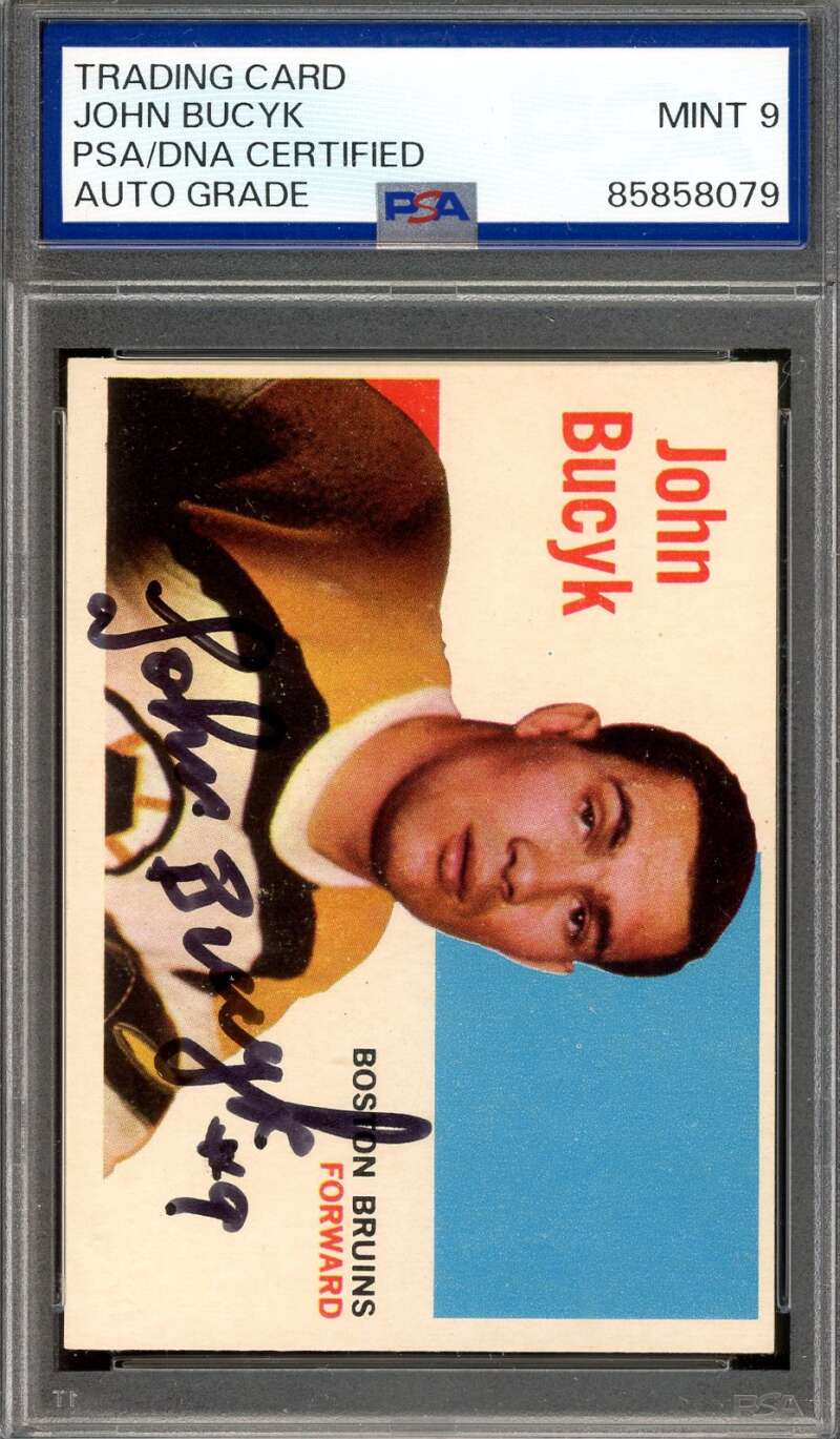 John Bucyk Mint 9 PSA DNA Signed 1960 Topps Autograph