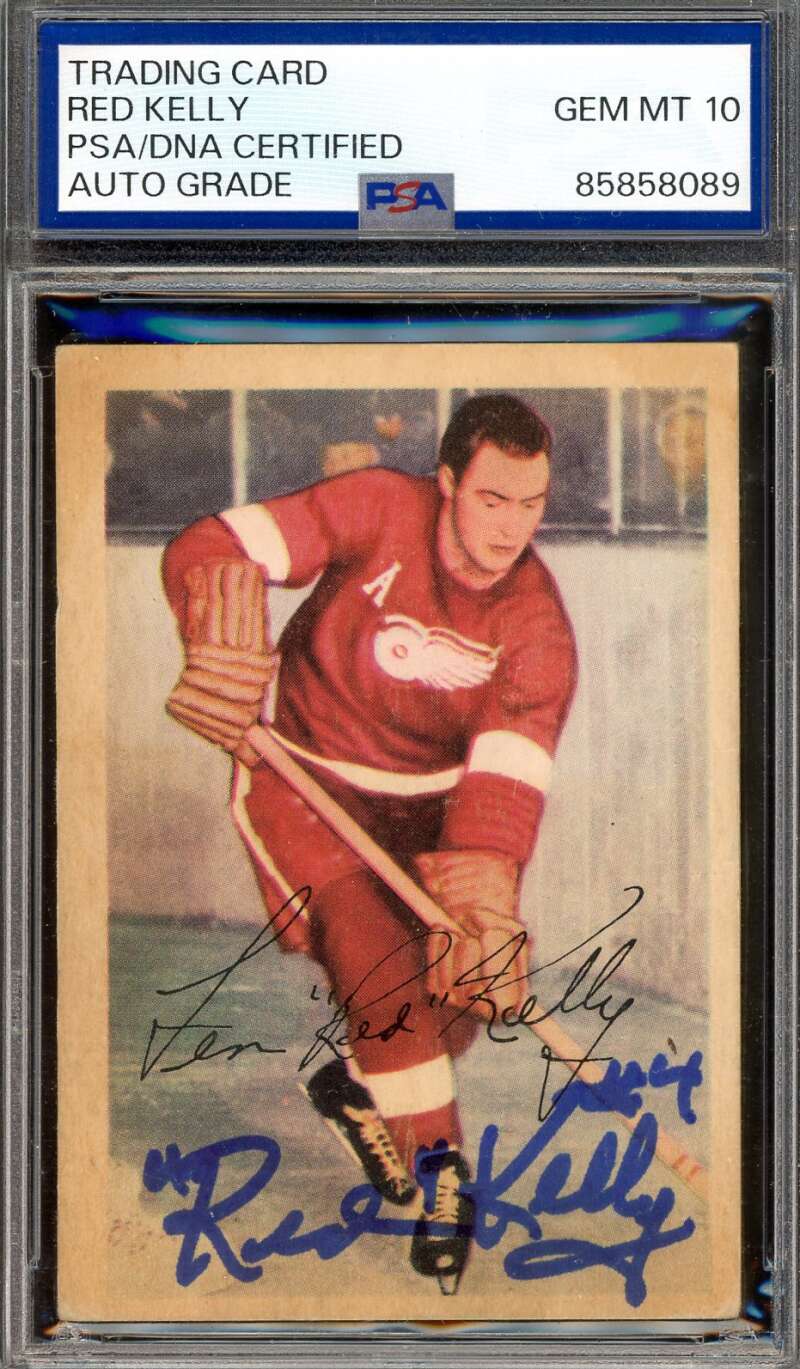 Red Kelly Gem Mint 10 PSA DNA Signed 1953-54 Parkhurst Autograph