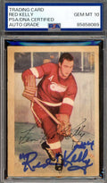 Red Kelly Gem Mint 10 PSA DNA Signed 1953-54 Parkhurst Autograph