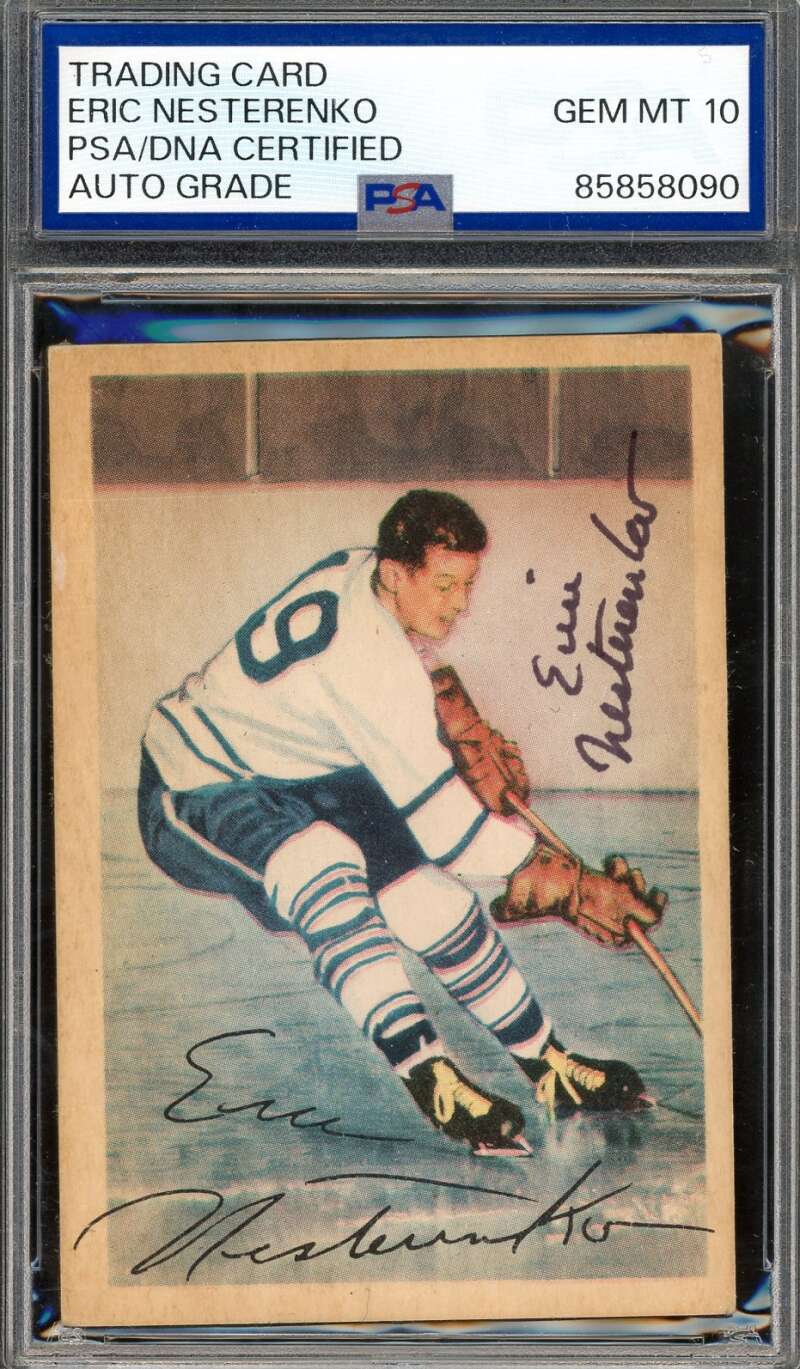 Eric Nesterenko Gem Mint 10 PSA DNA Signed 1953-54 Parkhurst Rookie Autograph