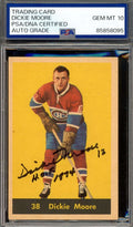 Dickie Moore Gem Mint 10 PSA DNA Signed 1960-61 Parkhurst Autograph