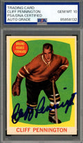 Cliff Pennington Gem Mint 10 PSA DNA Signed 1961-62 Topps Rookie Autograph