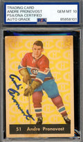 Andre Pronovost Gem Mint 10 PSA DNA Signed 1961 Parkhurst Autograph