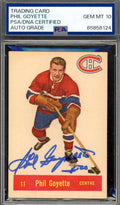 Phil Goyette Gem Mint 10 PSA DNA Signed 1957-58 Parkhurst Rookie Autograph