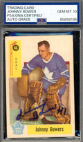 Johnny Bower Gem Mint 10 PSA DNA Signed 1958-59 Parkhurst Autograph