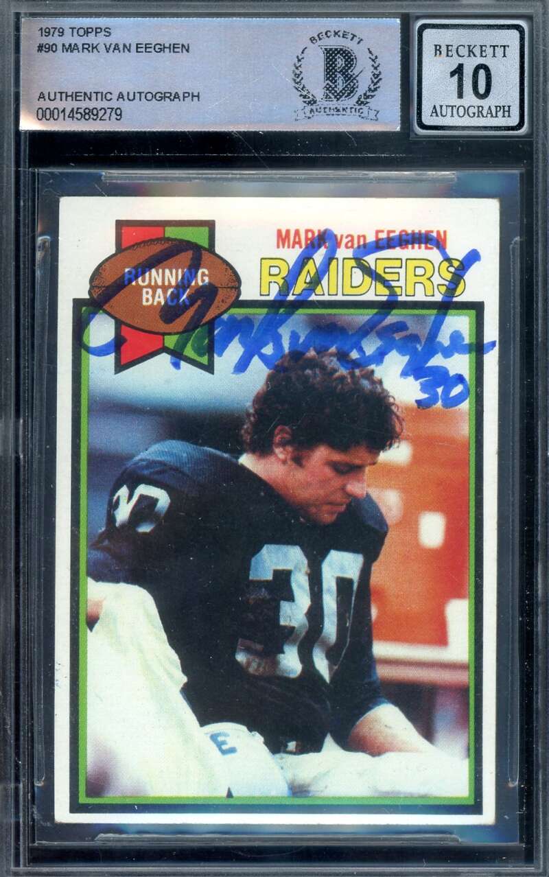Mark Van Eeghen Gem Mint 10 Beckett BAS Signed 1979 Topps Autograph