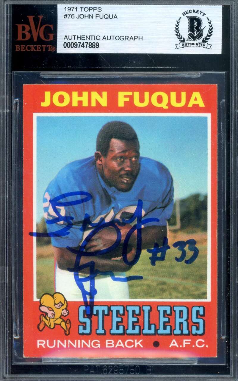 John Frenchy Fuqua Beckett BAS Signed 1971 Topps Rookie Autograph