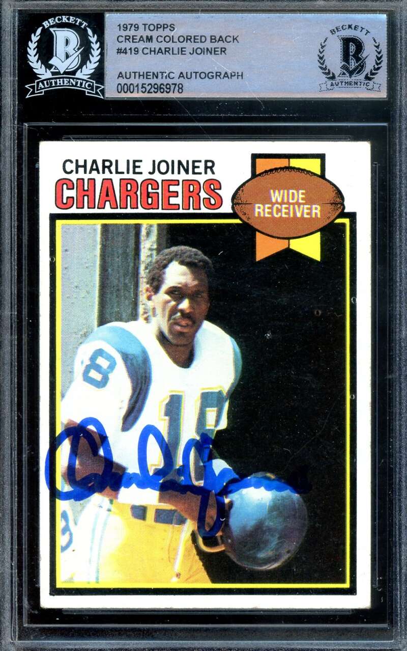 Charlie Joiner Beckett BAS Signed 1979 Topps Autograph