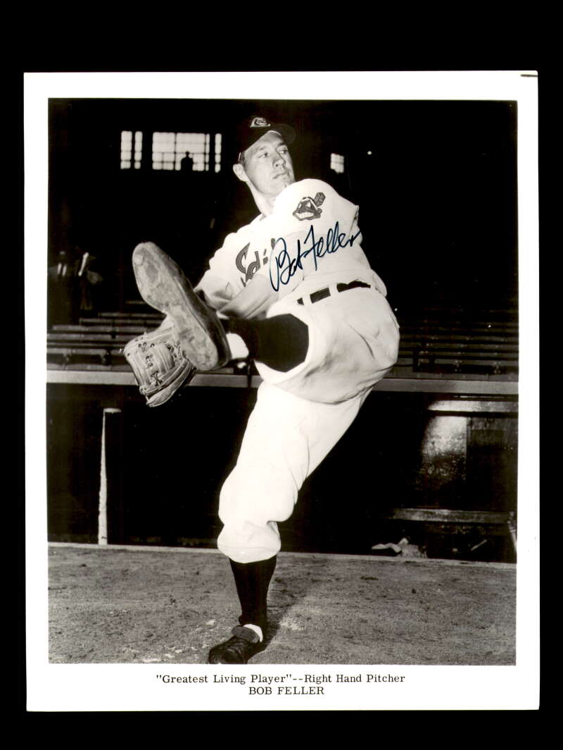 Bob Feller Signed 8x10 Photo Autographed Cleveland