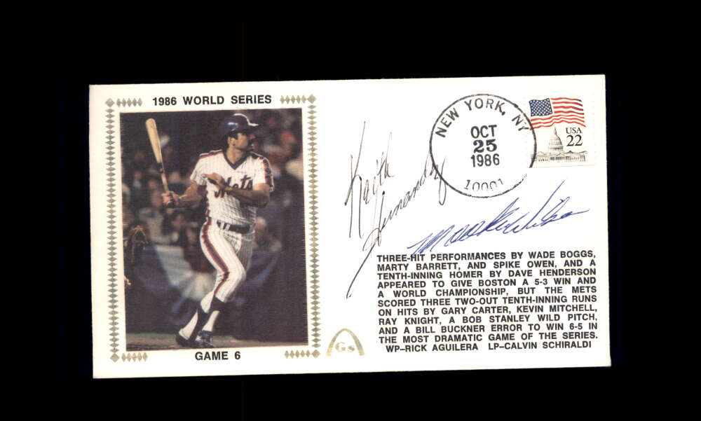 Keith Hernandez Mookie Wilson PSA DNA Signed 1986 First Day Cover Cache FDC 1986 World Series Autograph