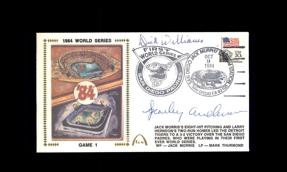 Dick Williams Sparky Anderson PSA DNA Signed 1984 First Day Cover Cache FDC 1984 World Series Autograph