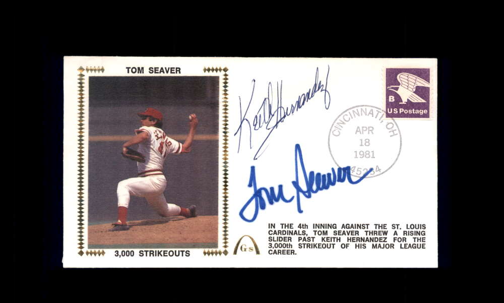 Tom Seaver Keith Hernandez PSA DNA Signed 1981 First Day Cover Cache FDC 3000 Ks Autographed
