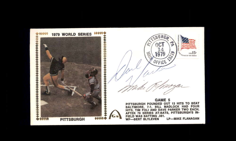 Dave Parker Mike Flanagan PSA DNA Signed 1979 First Day Cover Cache FDC 1979 World Series Autograph