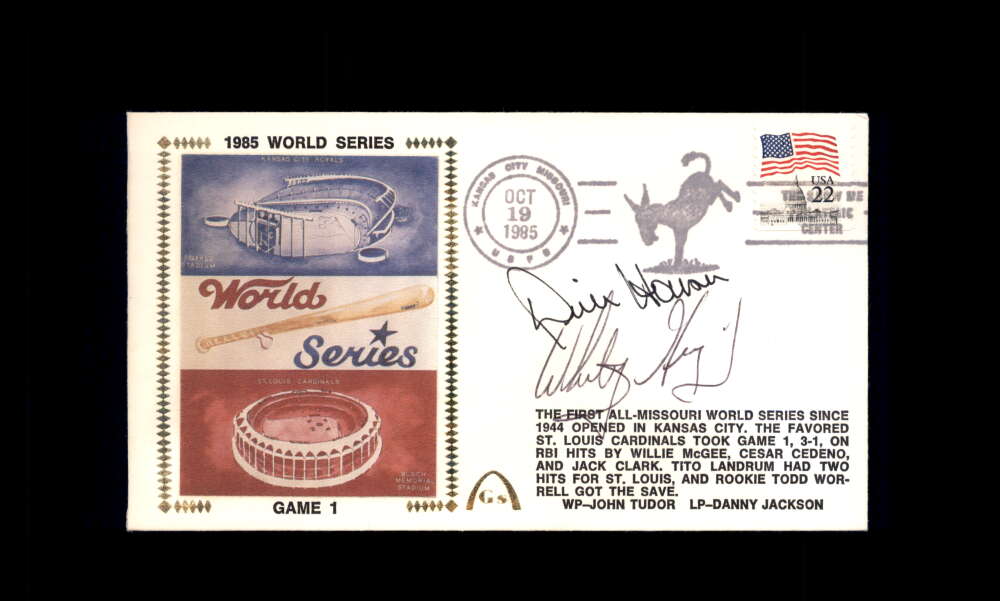 Dick Howser Whitey Herzog PSA DNA Signed 1985 First Day Cover Cache FDC 1985 World Series Autograph