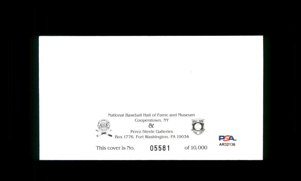 Happy Chandler Dick Perez PSA DNA Signed 1982 First Day Cover Cache FDC Hall of Fame Autograph