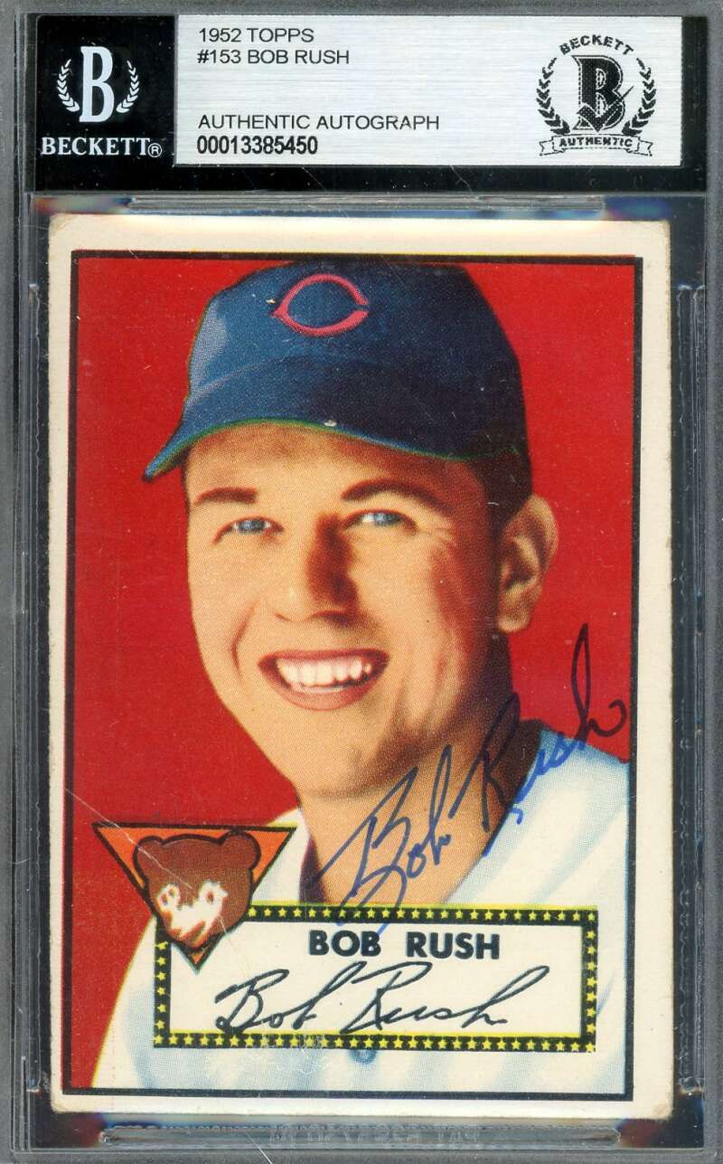 Bob Rush Beckett BAS Signed 1952 Topps Autograph