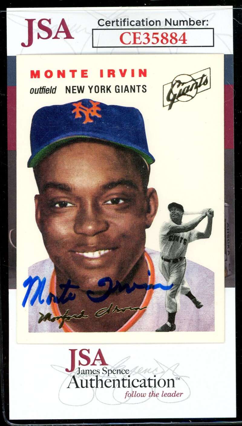 Monte Irvin JSA Coa Signed 1954 Topps 1994 Archives Gold Autograph