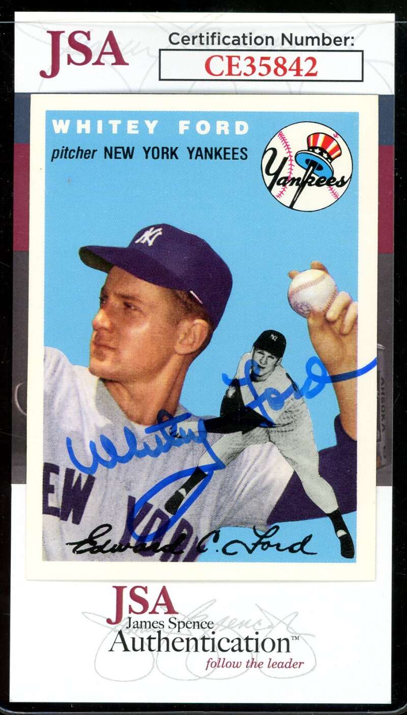 Whitey Ford JSA Coa Signed 1954 Topps 1994 Archives Autograph