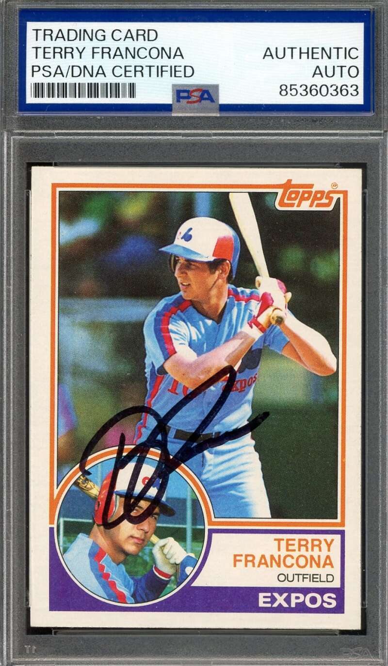 Terry Francona PSA DNA Signed 1983 Topps Autograph