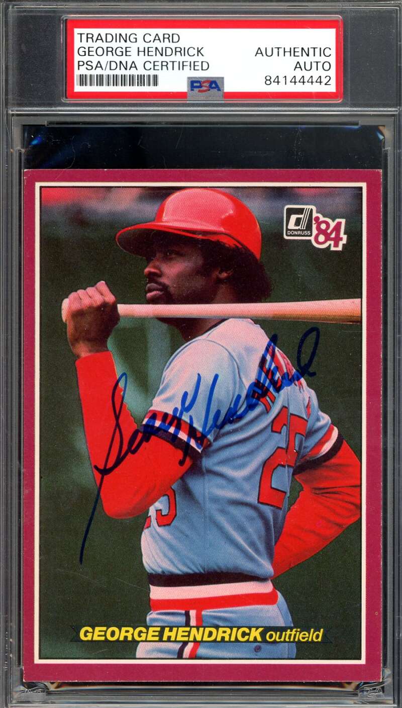 George Hendrick PSA DNA Signed 1984 Donruss Action All Stars Autograph