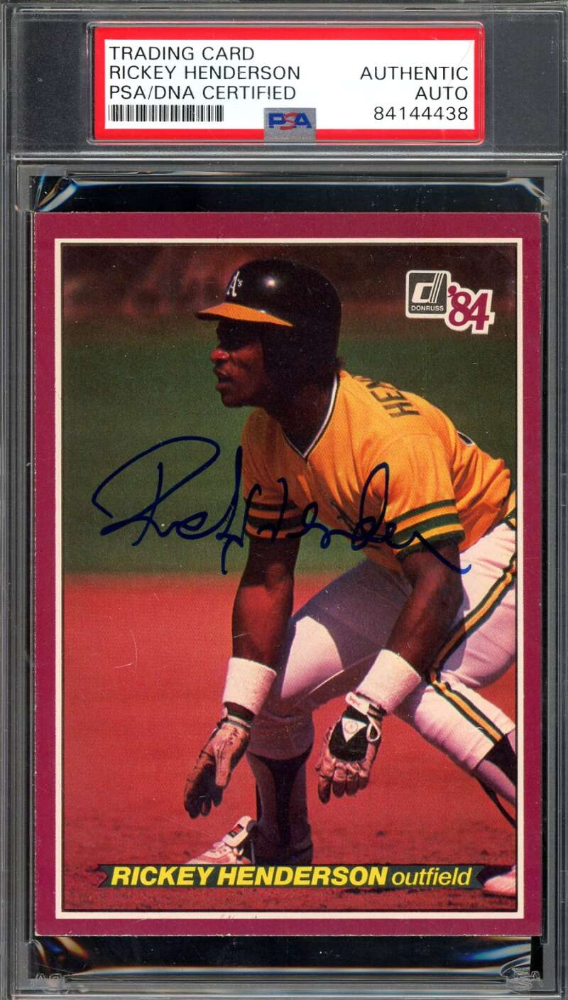 Rickey Henderson PSA DNA Signed 1984 Donruss Action All Stars Autograph