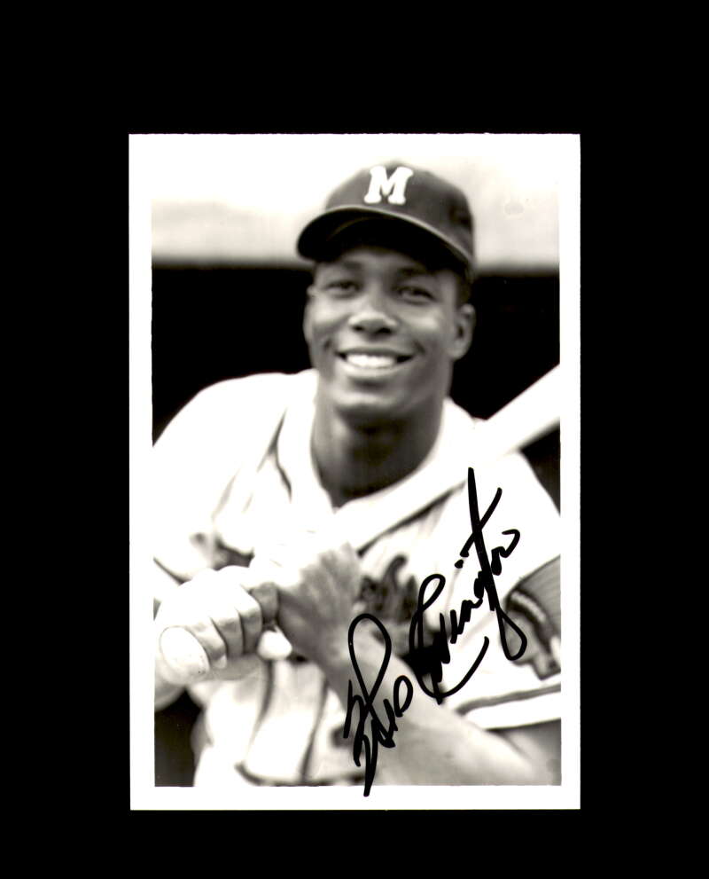 Wes Covington Signed 4x6 Brace Photo Braves Autograph