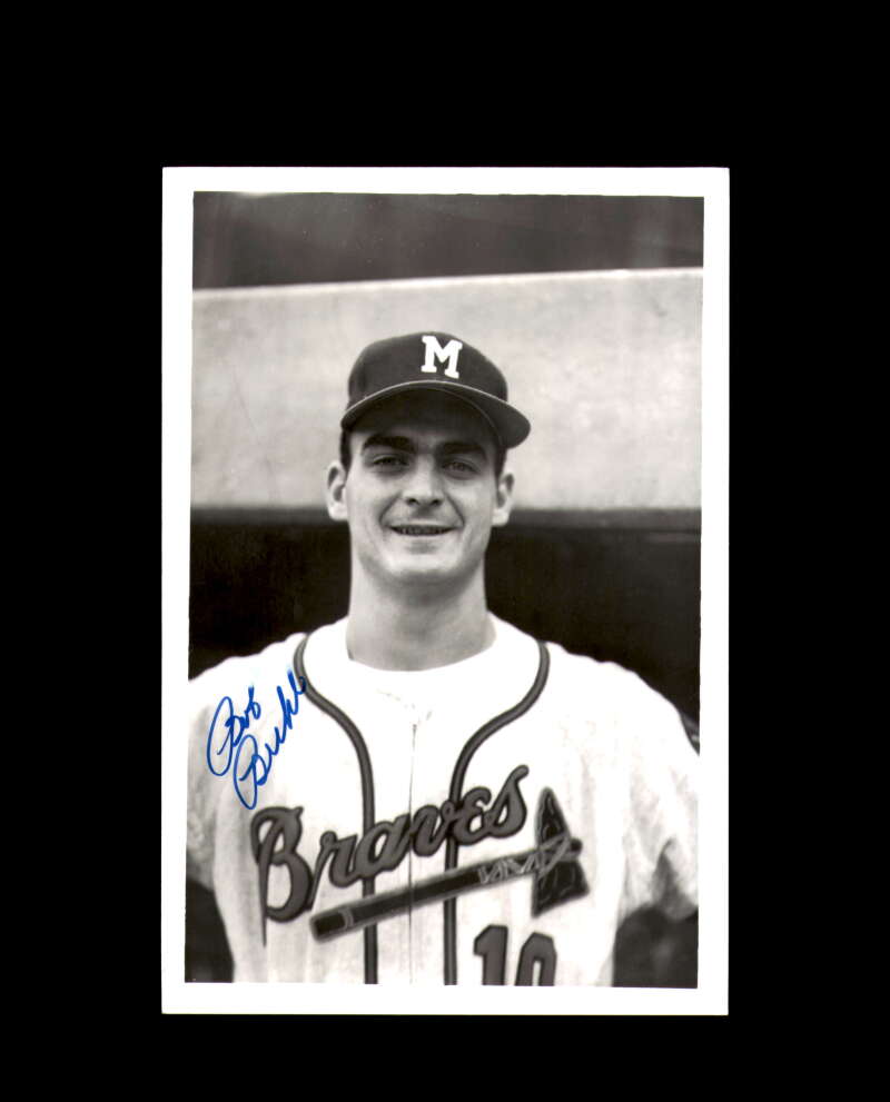 Bob Buhl Signed 4x6 Brace Photo Braves Autograph