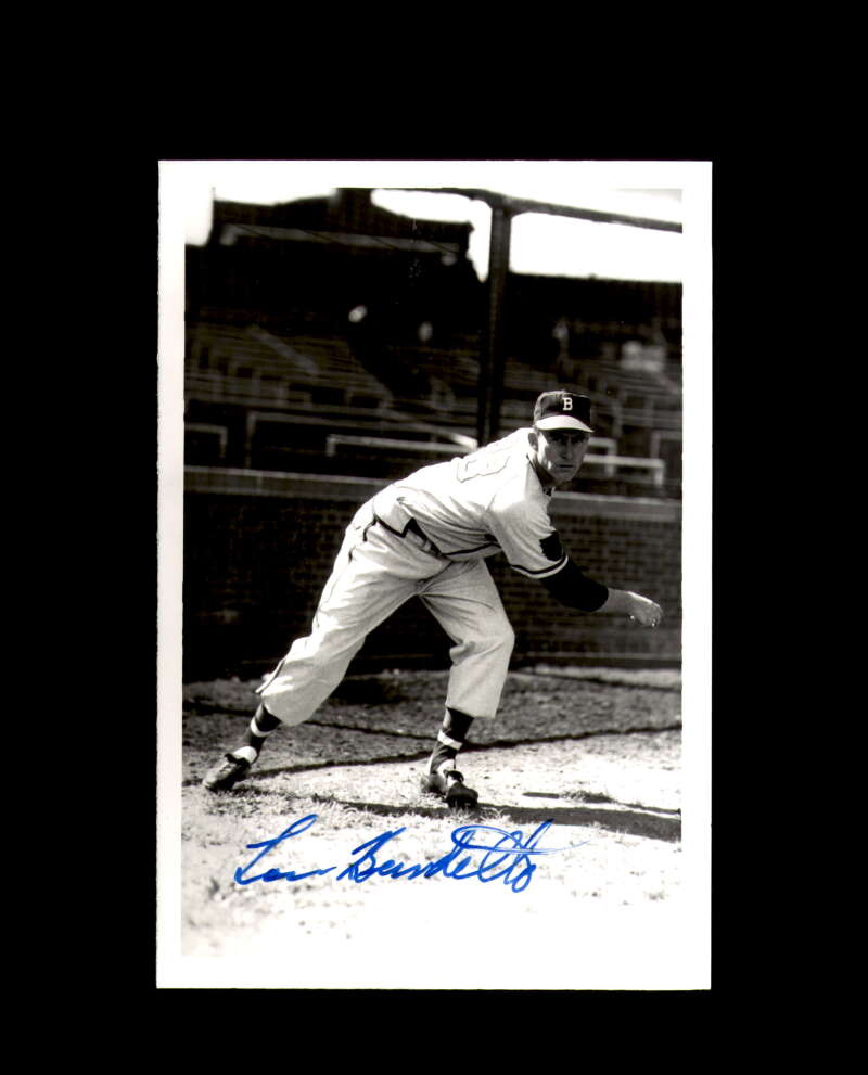 Lou Burdette Signed 4x6 Brace Photo Braves Autograph