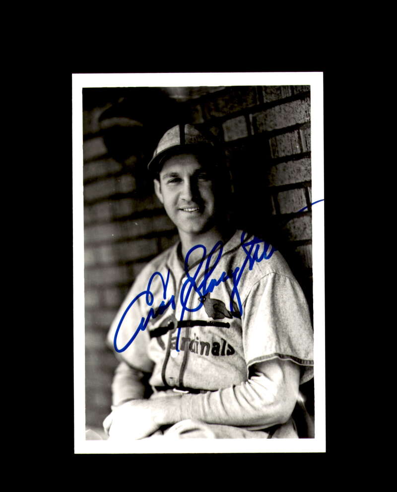Enos Slaughter Signed 4x6 Brace Photo Cardinals Autograph