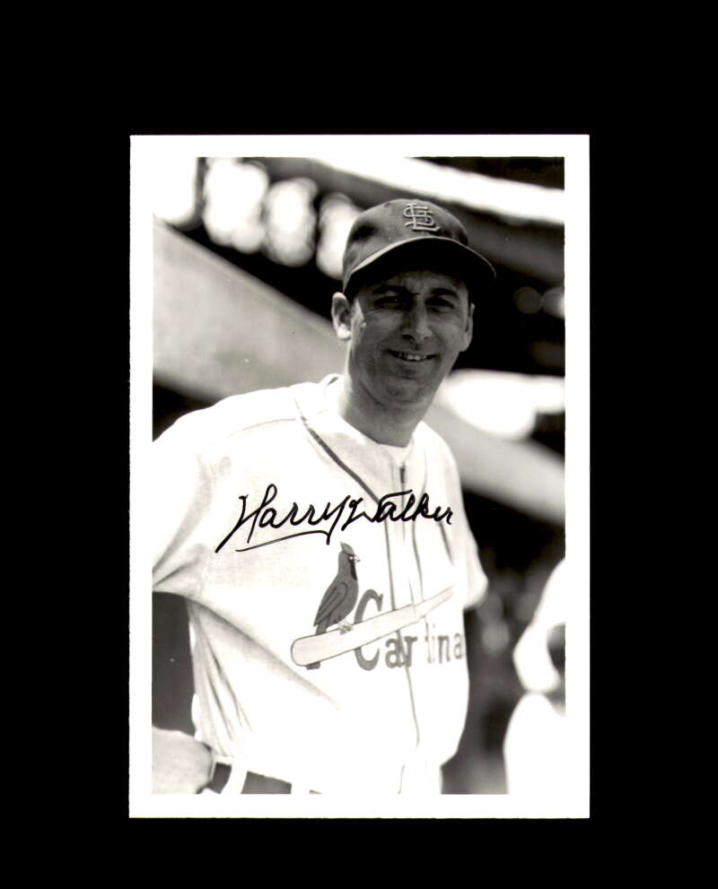 Harry Walker Signed 4x6 Brace Photo Cardinals Autograph