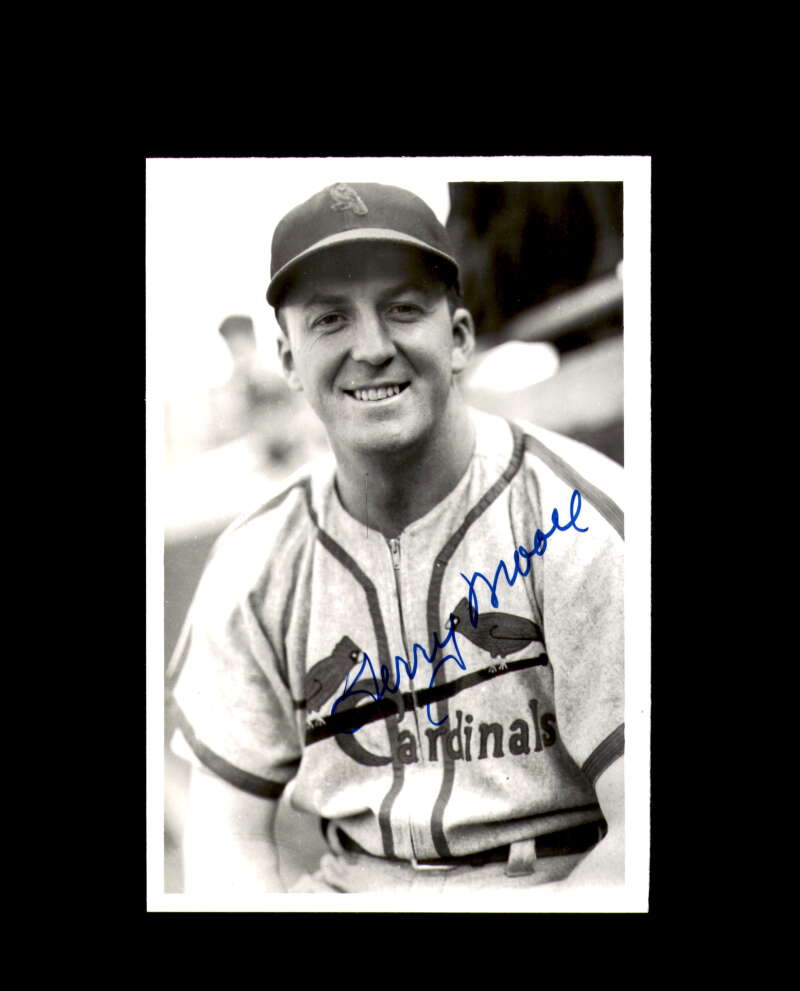 Terry Moore Signed 4x6 Brace Photo Cardinals Autograph