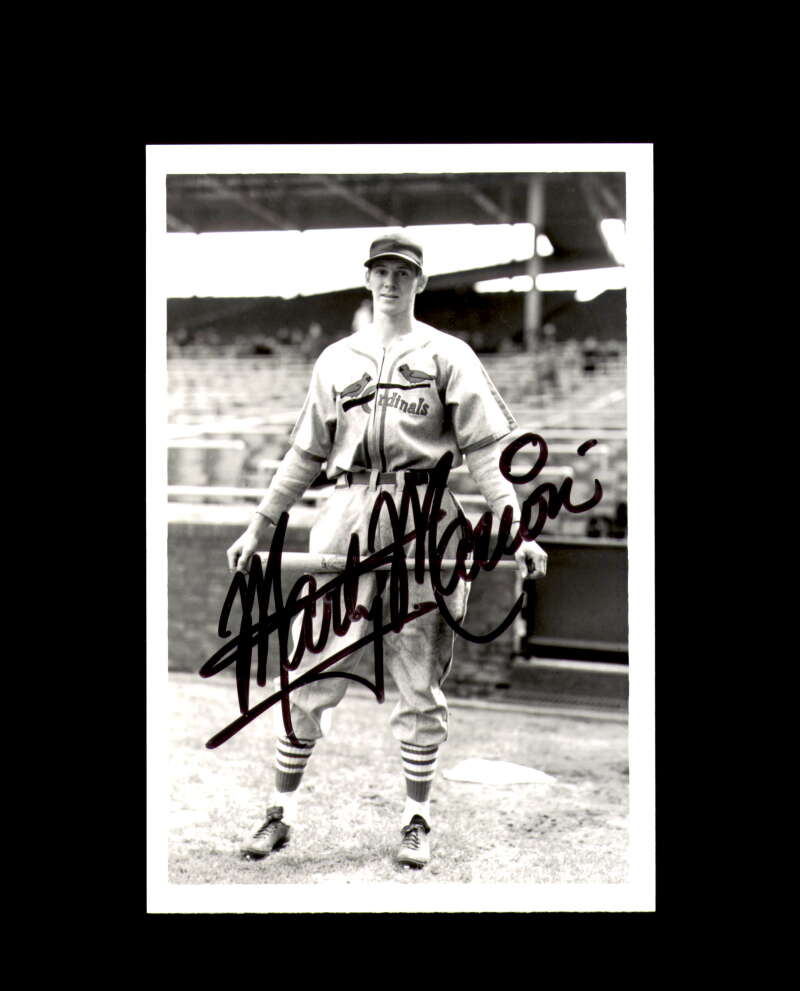 Marty Marion Signed 4x6 Brace Photo Cardinals Autograph