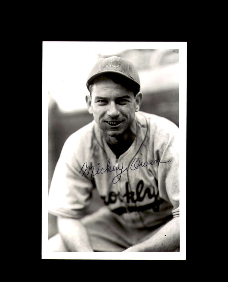 Mickey Owen Signed 4x6 Brace Photo Dodgers Autograph
